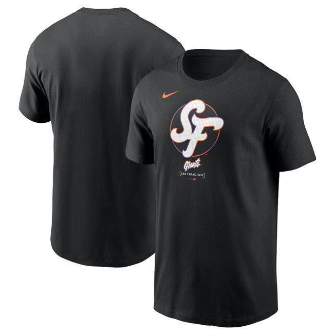 San Francisco Giants Black 2025 City Connect Large Logo T-Shirt Baseball Jersey baseball jersey product view 1