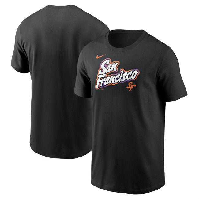 San Francisco Giants Black 2025 City Connect Wordmark T-Shirt Baseball Jersey baseball jersey product view 1
