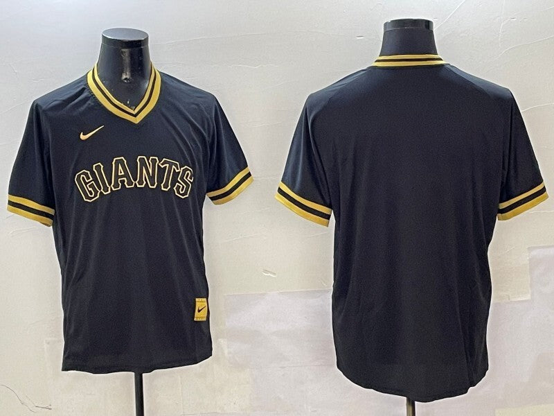 San Francisco Giants Giants Black Gold Adult Style 1 Baseball Jersey baseball jersey product view 1