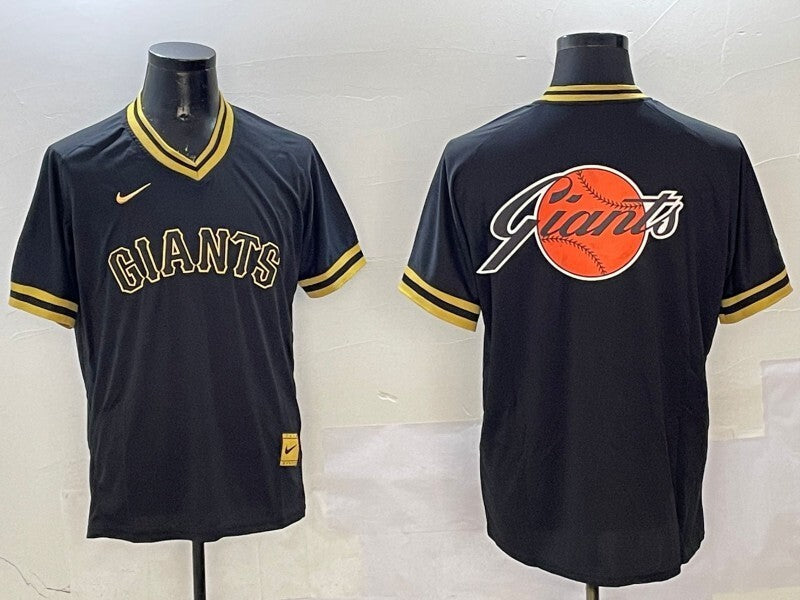 San Francisco Giants Giants Black Gold Adult Style 2 Baseball Jersey baseball jersey product view 1