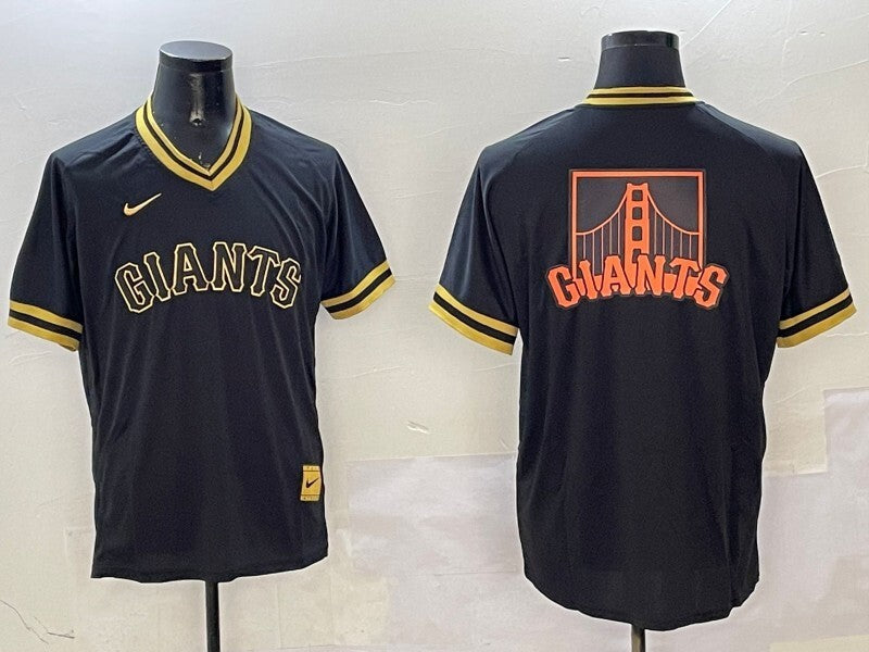 San Francisco Giants Giants Black Gold Adult Style 3 Baseball Jersey baseball jersey product view 1