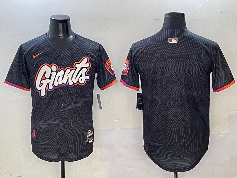 San Francisco Giants Giants Black V2 Collaboration Style 3 Baseball Jersey baseball jersey product view 1