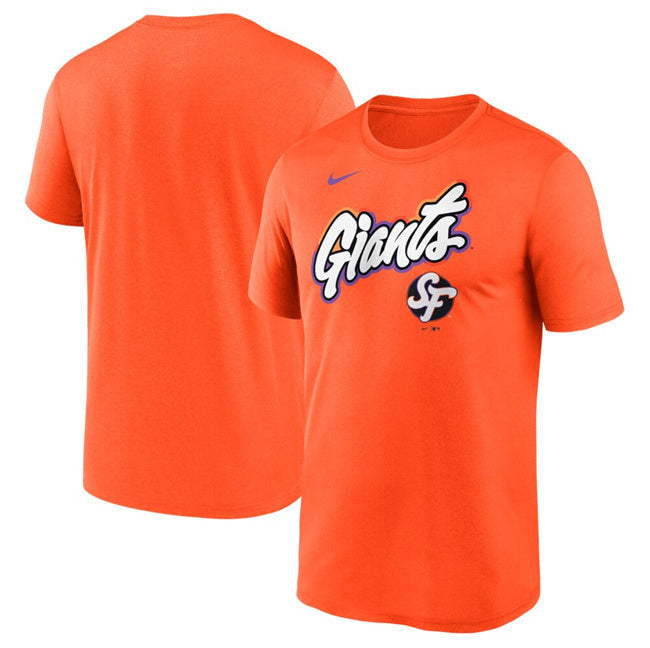San Francisco Giants Orange 2025 City Connect Team Phrase Legend Performance T Baseball Jersey baseball jersey product view 1