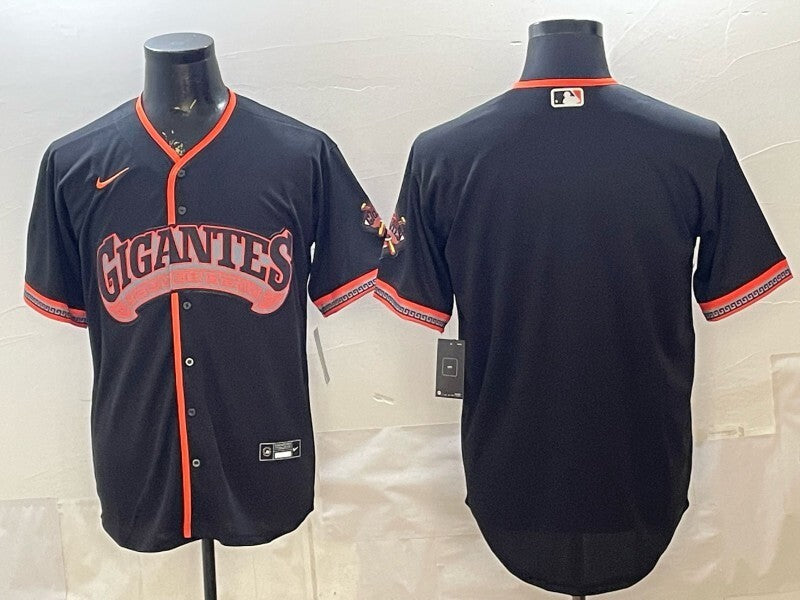 San Francisco Giants Team Big Logo Black 2026 Alternate Stadium Baseball Jersey baseball jersey product view 1