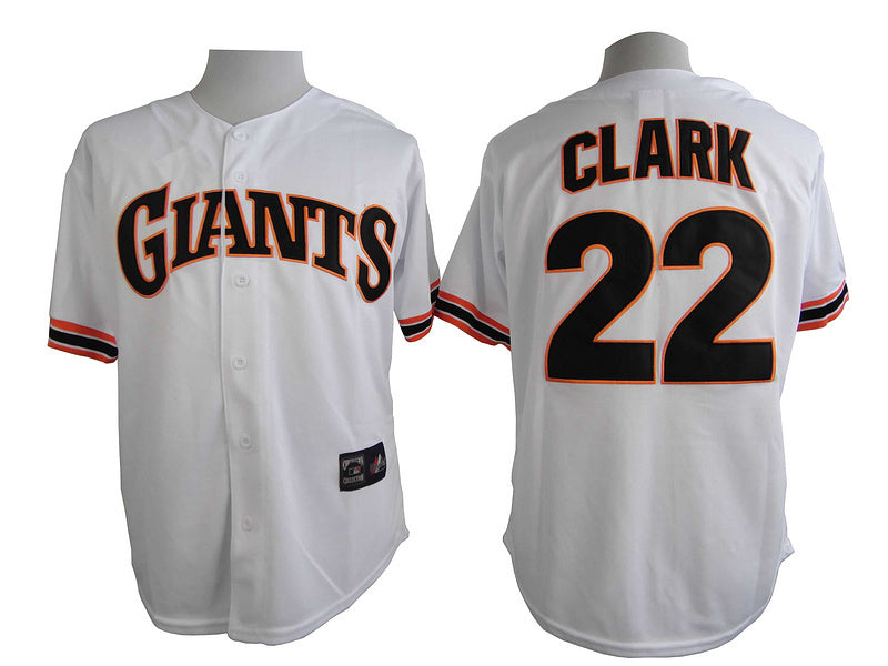 San Francisco Giants #22 Giants 22 White 1989 Inverted Baseball Jersey baseball jersey product view 1