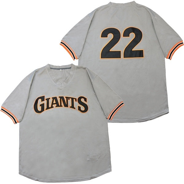 San Francisco Giants #22 Will Clark Giants 22 Gray BP Retro Baseball Jersey baseball jersey product view 1