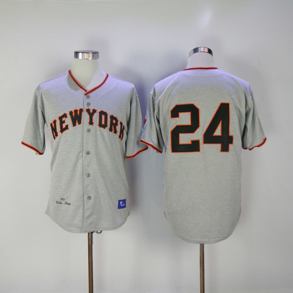 San Francisco Giants #24 Giants 24 New Hemp Gray Retro Baseball Jersey baseball jersey product view 1