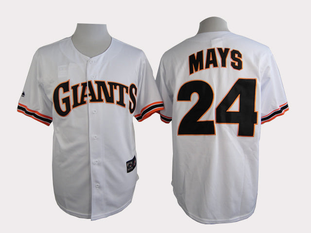 San Francisco Giants #24 Giants 24 White 1989 Inverted Baseball Jersey baseball jersey product view 1