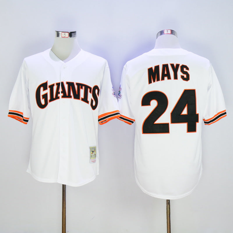 San Francisco Giants #24 Giants 24 White 1989 Retro Baseball Jersey baseball jersey product view 1