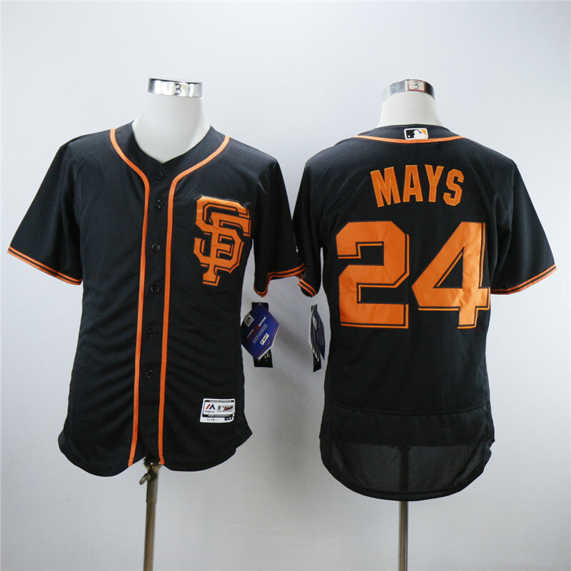 San Francisco Giants #24 Willie Mays Giants 24 Black Elite Baseball Jersey baseball jersey product view 1