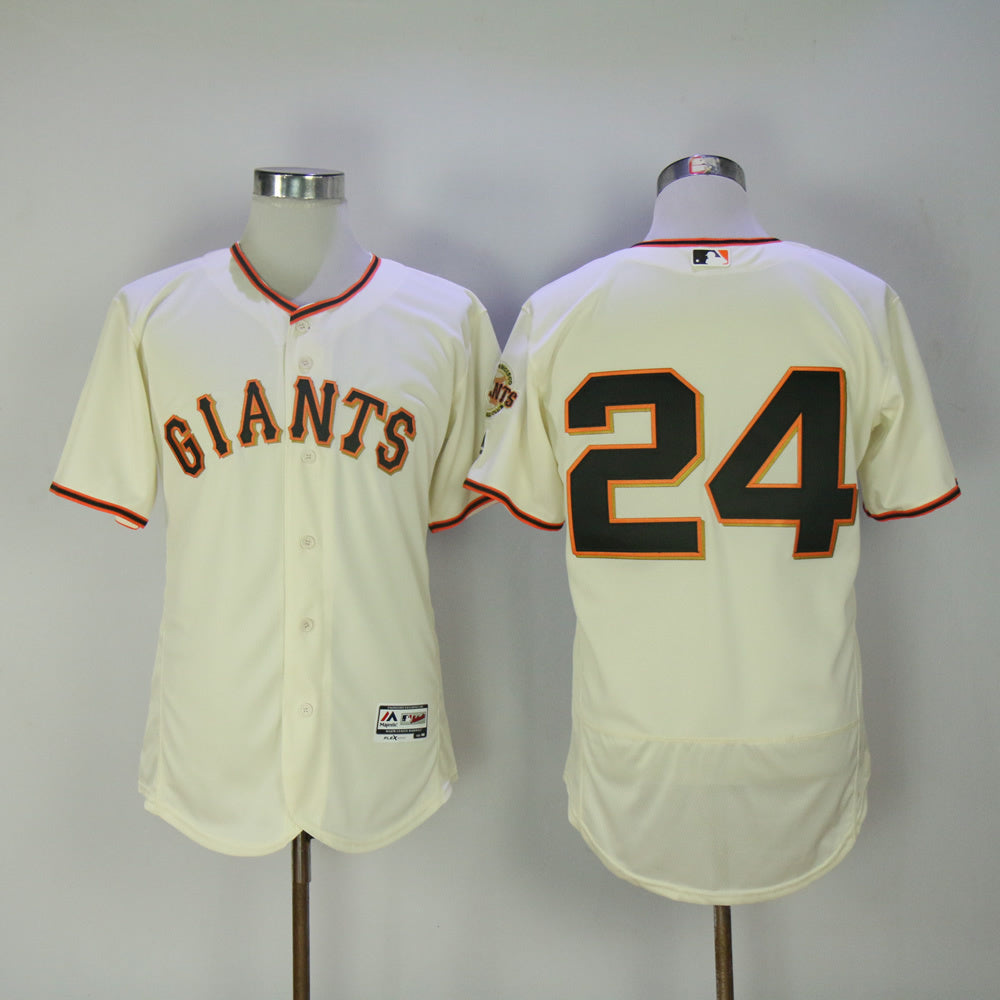 San Francisco Giants #24 Willie Mays Giants 24 Off-White Elite Style 1 Baseball Jersey baseball jersey product view 1
