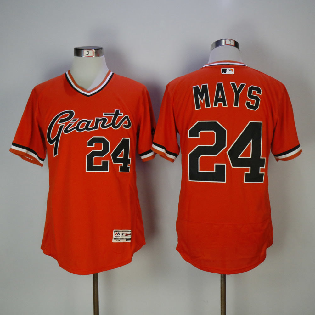San Francisco Giants #24 Willie Mays Giants 24 Orange Elite New Baseball Jersey baseball jersey product view 1