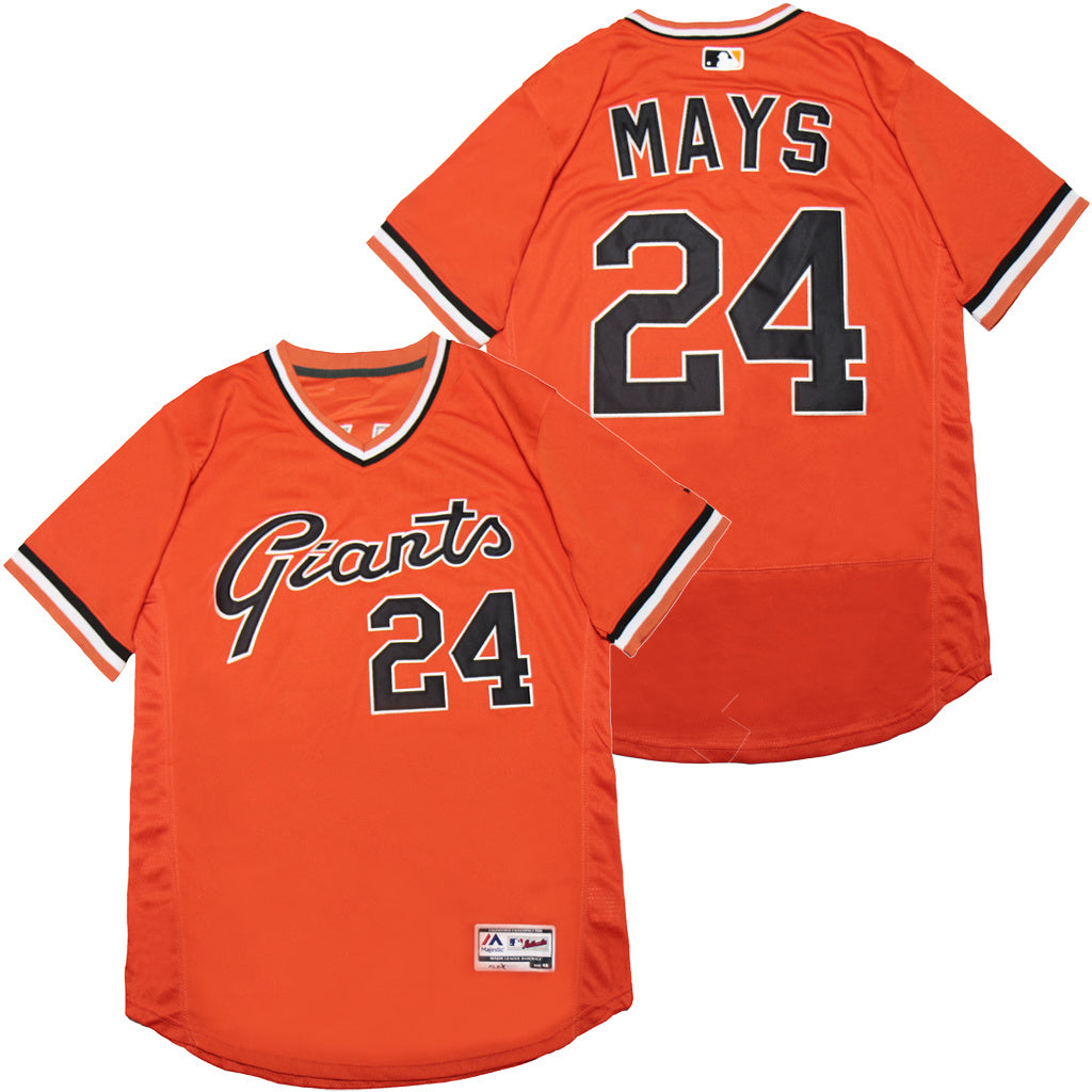 San Francisco Giants #24 Willie Mays Giants 24 Orange Elite Style 1 Baseball Jersey baseball jersey product view 1