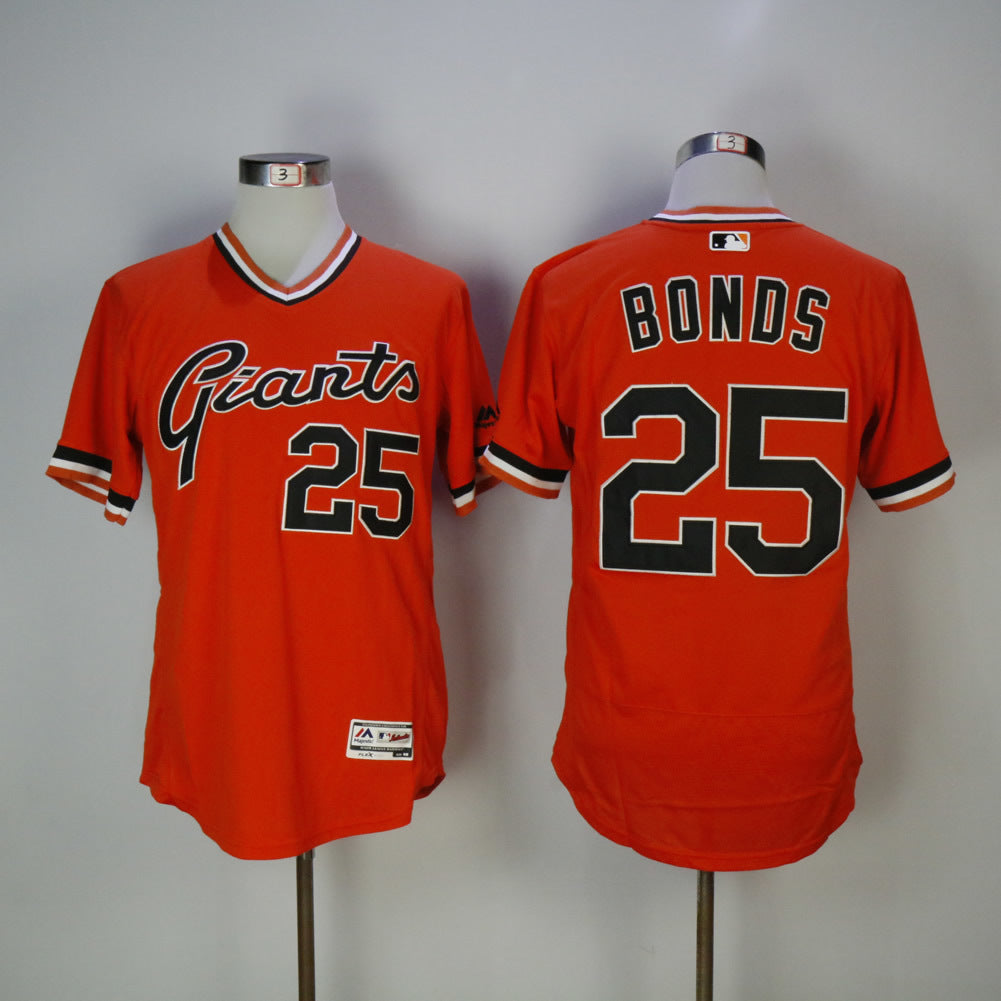 San Francisco Giants #25 Barry Bonds Giants 25 Orange Elite New Baseball Jersey baseball jersey product view 1