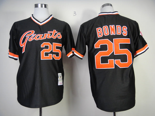 San Francisco Giants #25 Giants 25 Black Retro Baseball Jersey baseball jersey product view 1