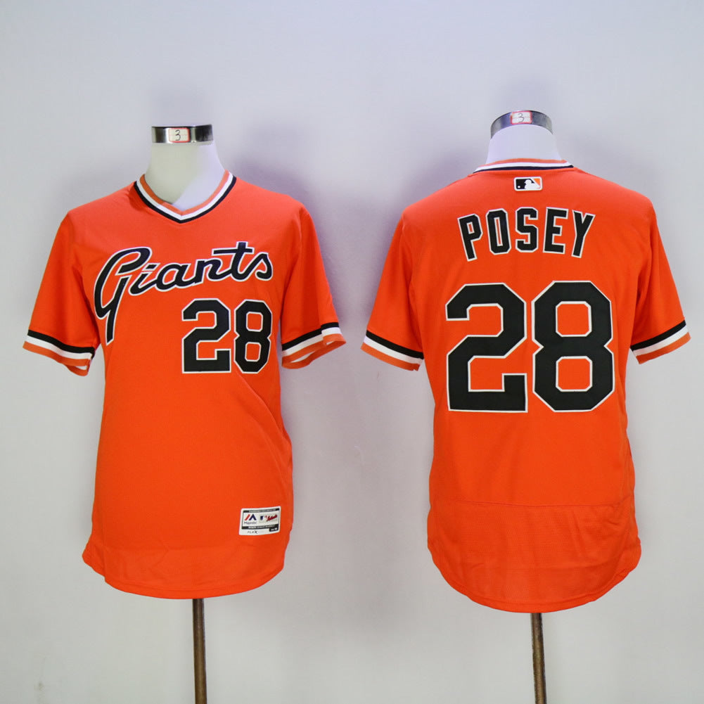 San Francisco Giants #28 Buster Posey Giants 28 Orange 2016 New 2016 Player Version Baseball Jersey baseball jersey product view 1