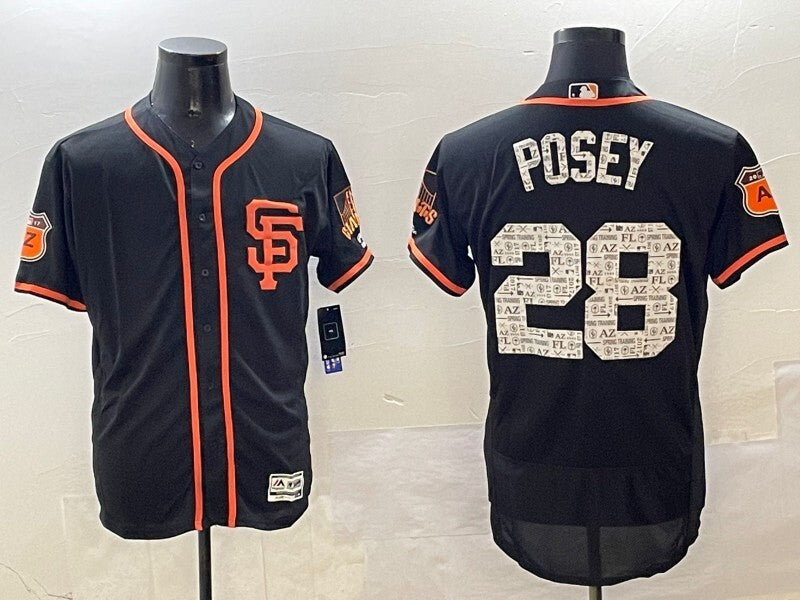 San Francisco Giants #28 Buster Posey Giants Adult Style 2 Baseball Jersey baseball jersey product view 1