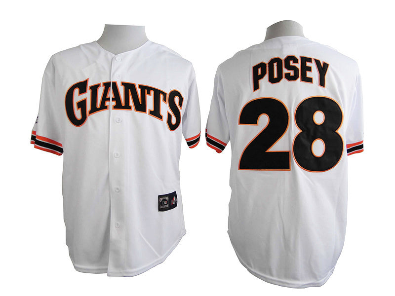 San Francisco Giants #28 Giants 28 White 1989 Inverted Baseball Jersey baseball jersey product view 1