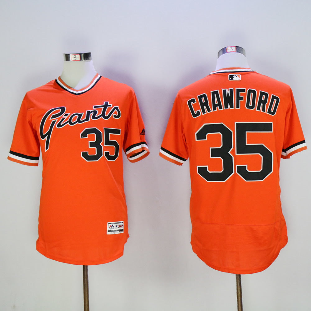 San Francisco Giants #35 Brandon Crawford Giants 35 Orange 2016 New 2016 Player Version Baseball Jersey baseball jersey product view 1