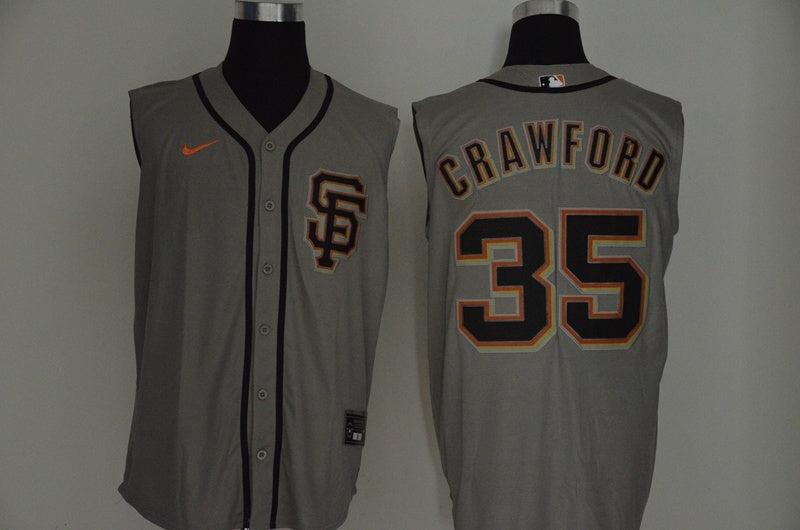 San Francisco Giants #35 Brandon Crawford Style 2 Baseball Jersey baseball jersey product view 1