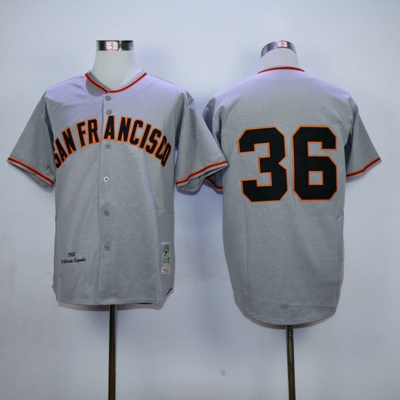 San Francisco Giants #36 Giants 36 Gray New 1962 Retro Baseball Jersey baseball jersey product view 1