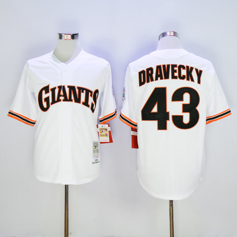 San Francisco Giants #43 Giants 43 White 1989 Retro Baseball Jersey baseball jersey product view 1