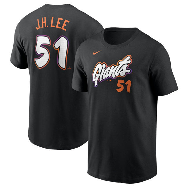 San Francisco Giants #51 Jung Hoo Lee Anthracite 2025 City Connect Fuse Name & Baseball Jersey baseball jersey product view 1