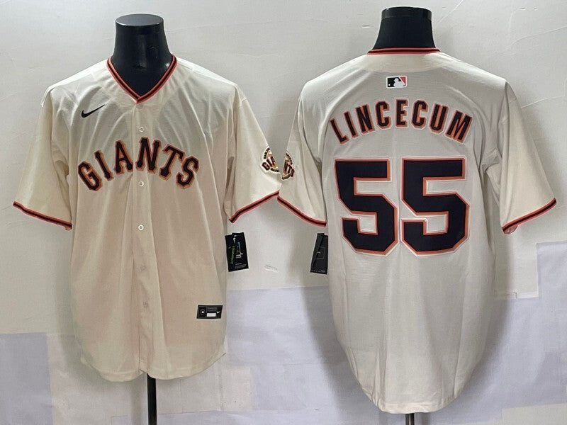 San Francisco Giants #55 Lincecum Giants Baseball Jersey baseball jersey product view 1