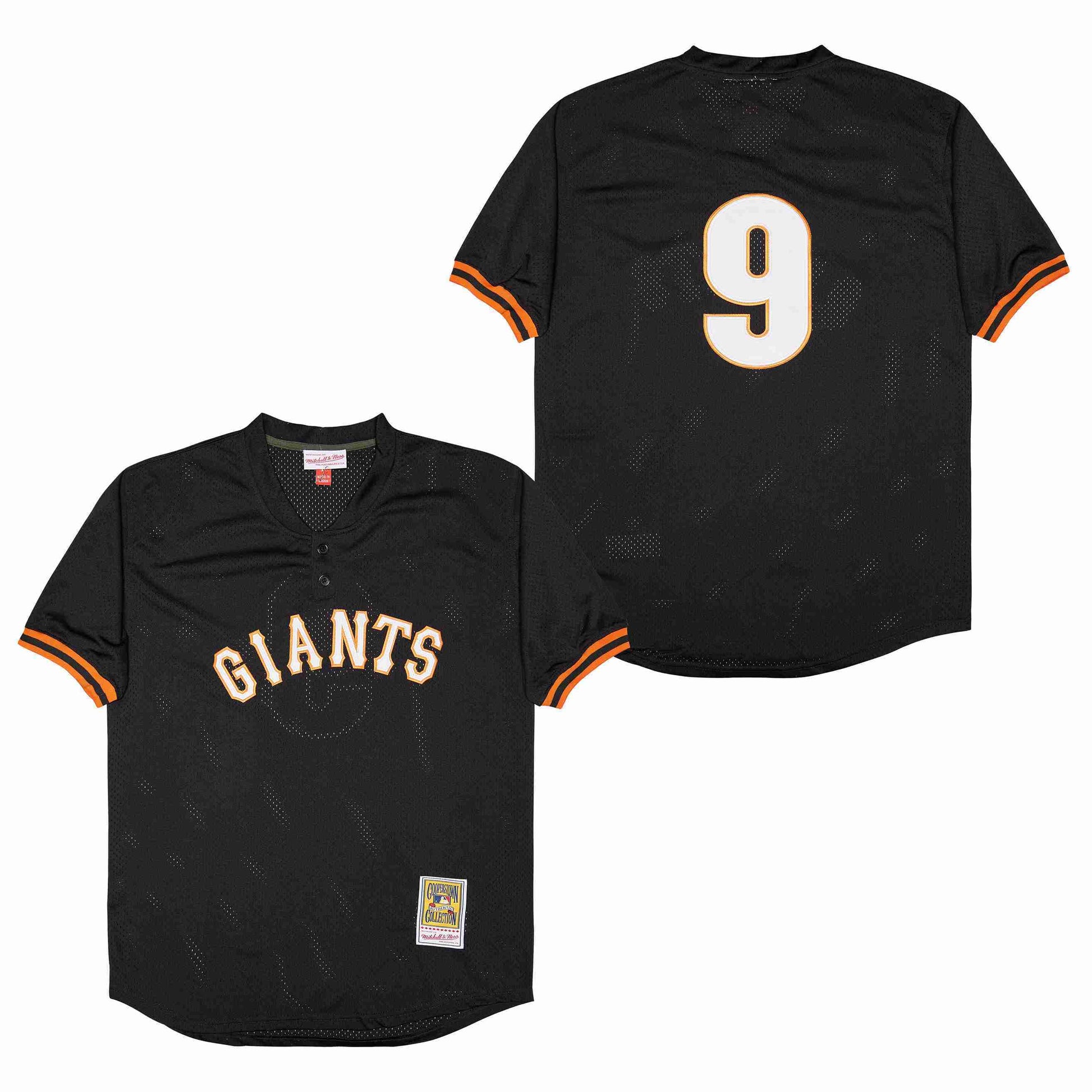 San Francisco Giants #9 Matt Williams Giants 9 Black BP Edition Retro Baseball Jersey baseball jersey product view 1
