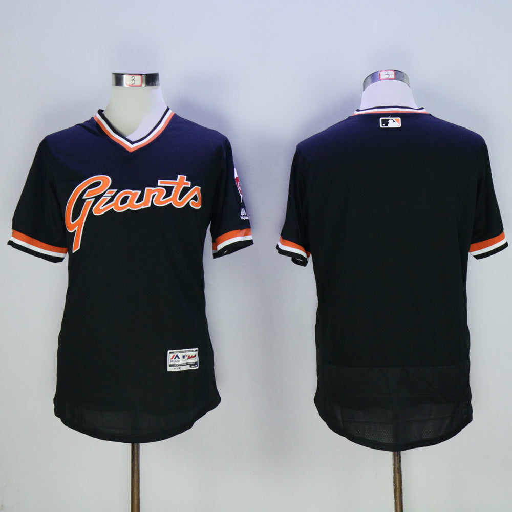 San Francisco Giants blank Giants Blank Black Retro Pullover 2016 Player Version 55 Baseball Jersey baseball jersey product view 1