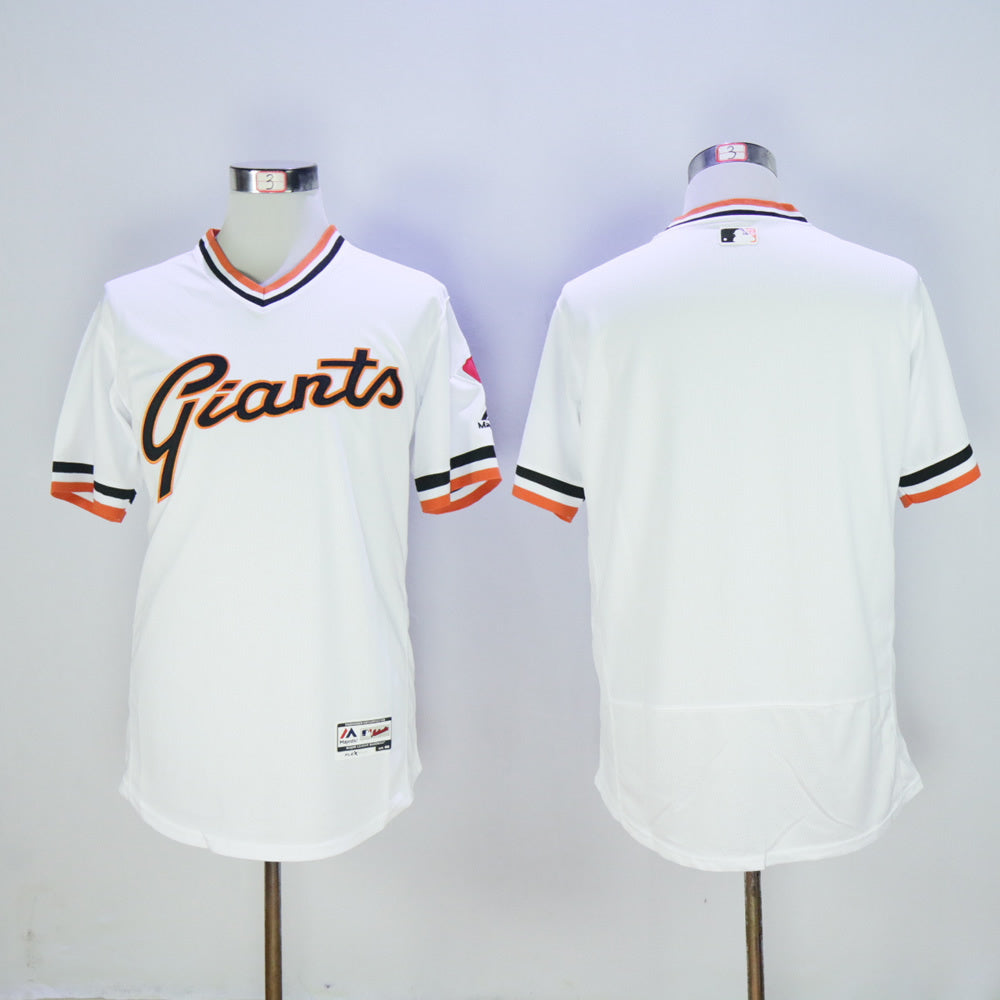 San Francisco Giants blank Giants Retro Blank 2016 Player Version Baseball Jersey baseball jersey product view 1