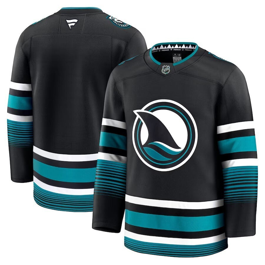 San Jose Sharks Fanatics Alternate Premium Jersey - Black Hockey Jersey hockey jersey product view 1