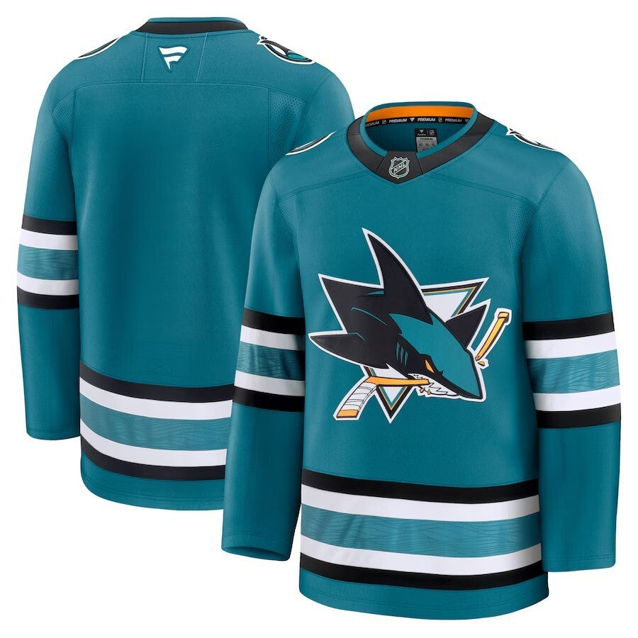 San Jose Sharks Fanatics Home Premium Jersey - Teal Hockey Jersey hockey jersey product view 1