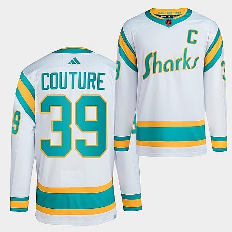 San Jose Sharks #39 logan-couture-2022sharks-white-reverse-retro-2.0-authentic-primegreen-jersey hockey jersey product view 1
