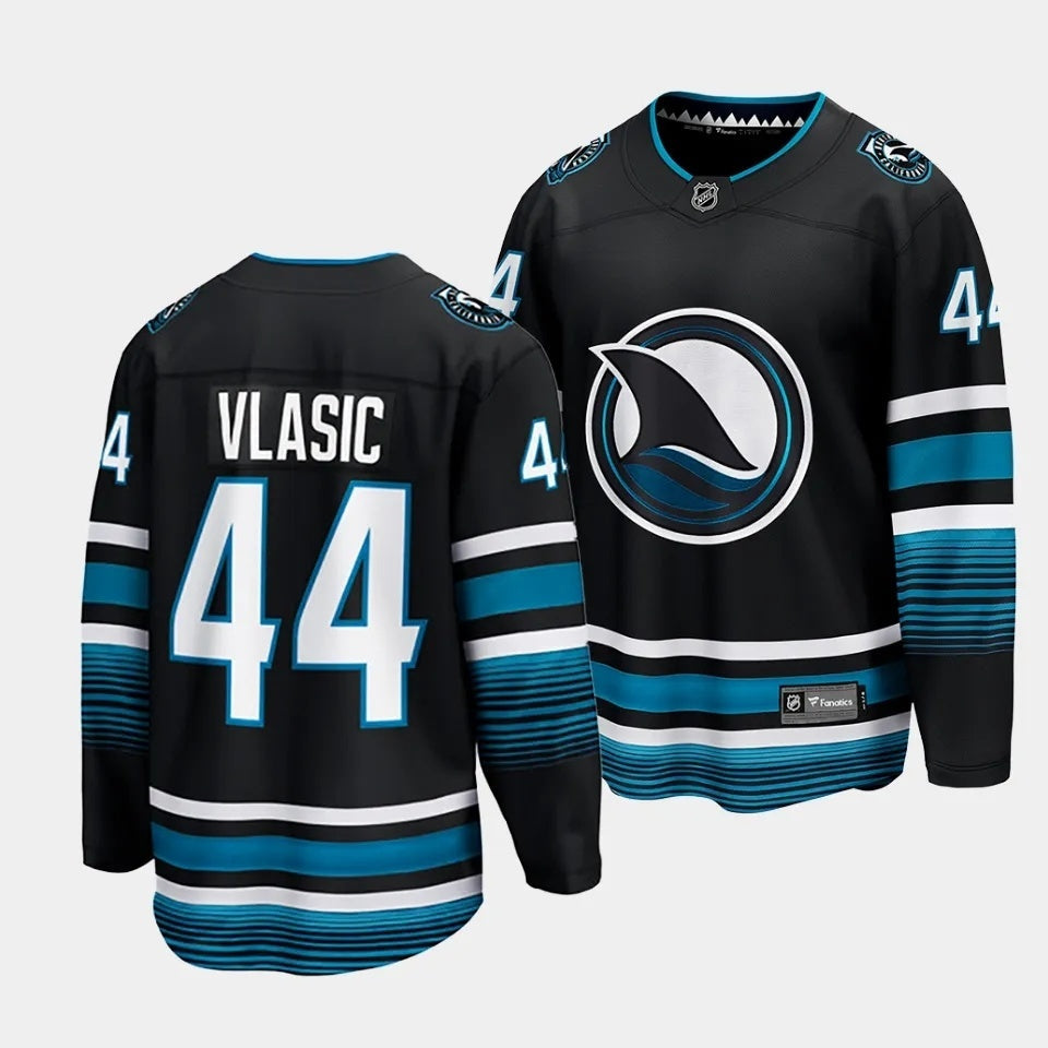 San Jose Sharks #44 Marc-Edouard Vlasic 2023-24 Cali Fin 3rd Alternate Jersey Style 1 Hockey Jersey hockey jersey product view 1