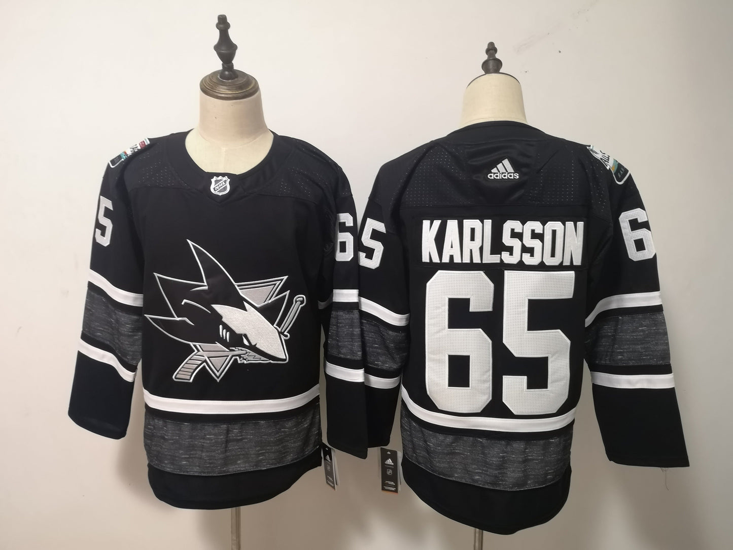 San Jose Sharks #65 Erik Karlsson Hockey Jersey hockey jersey product view 1