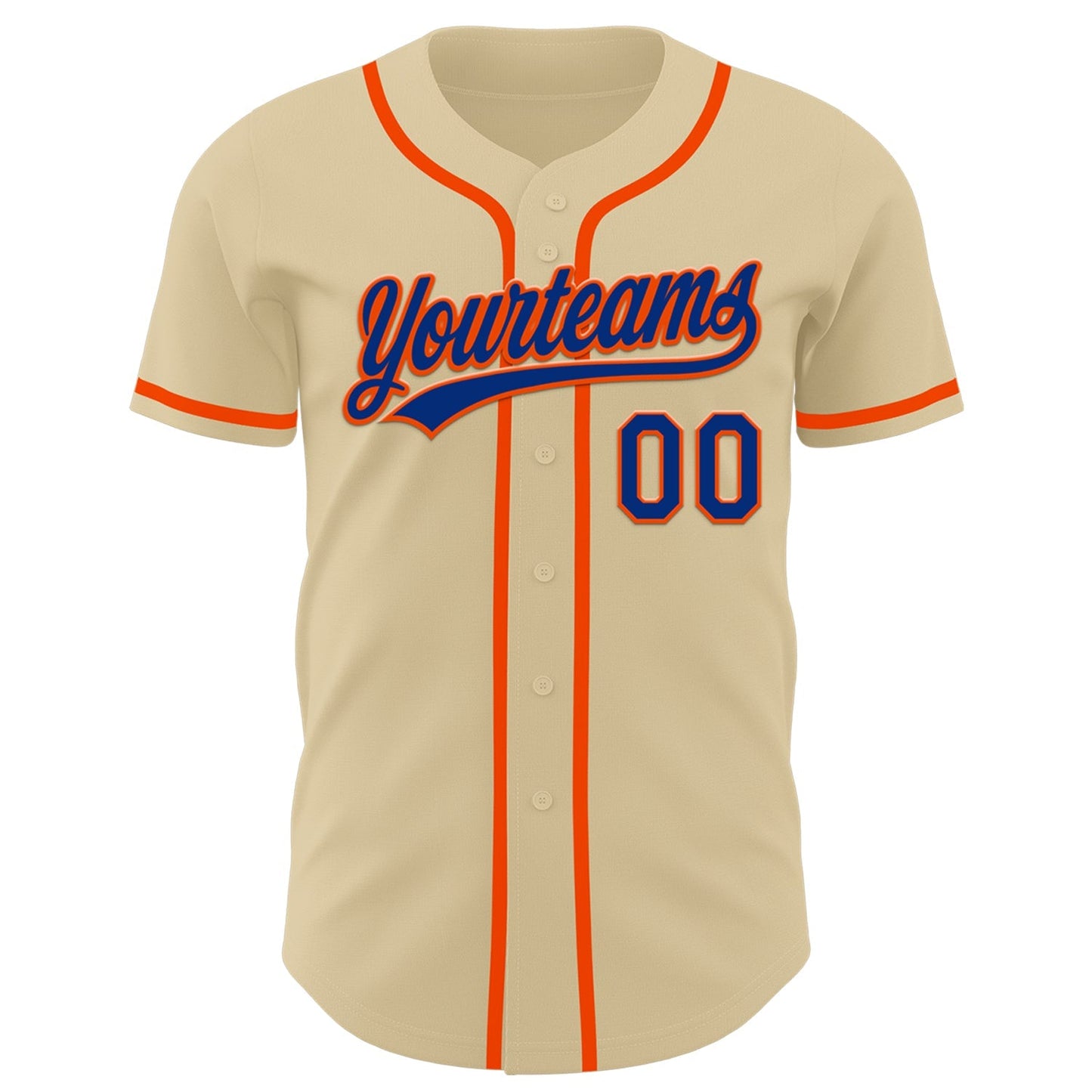 Custom Sand Royal-Orange Authentic Baseball Jersey baseball jersey product view 2