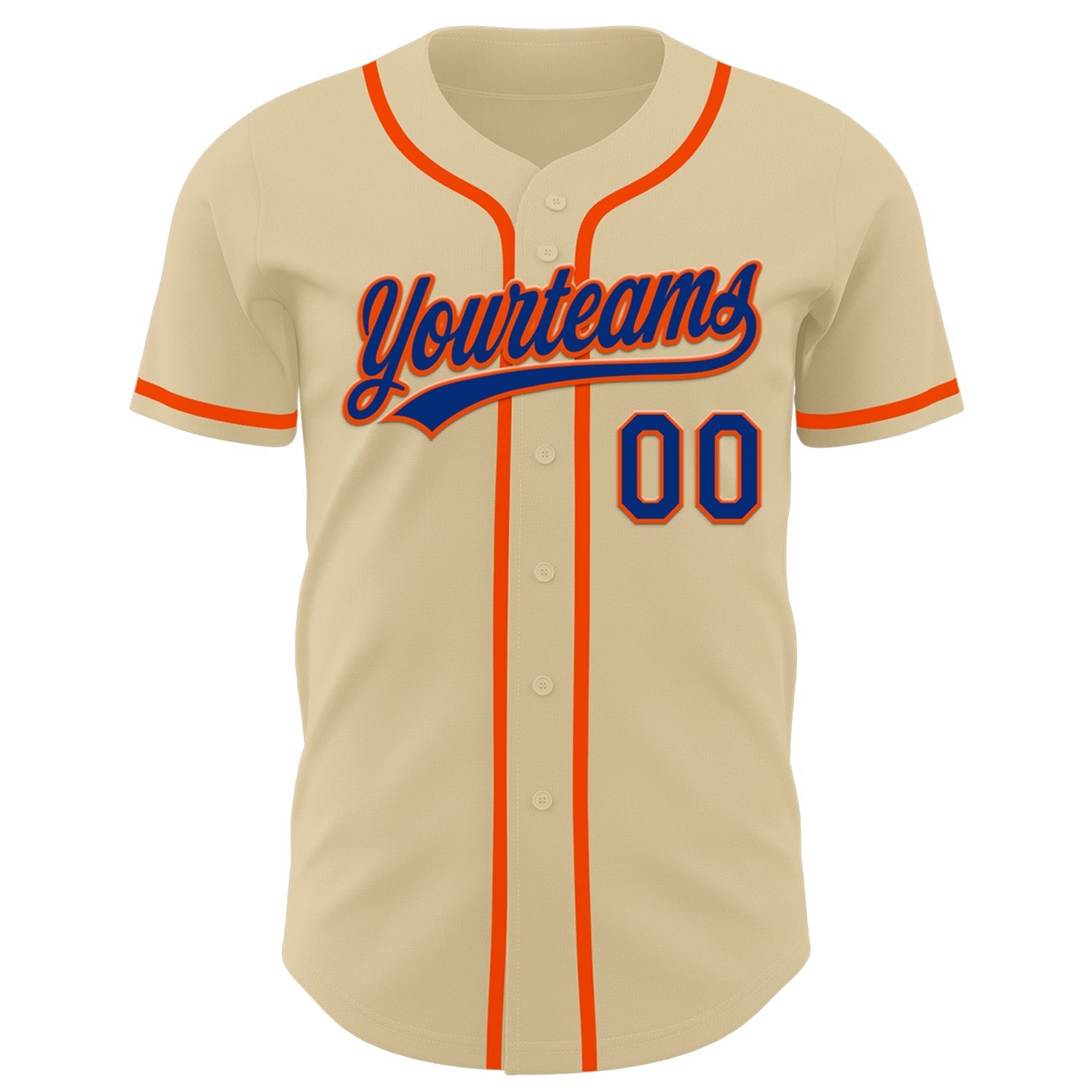 Custom Sand Royal-Orange Authentic Baseball Jersey baseball jersey product view 2