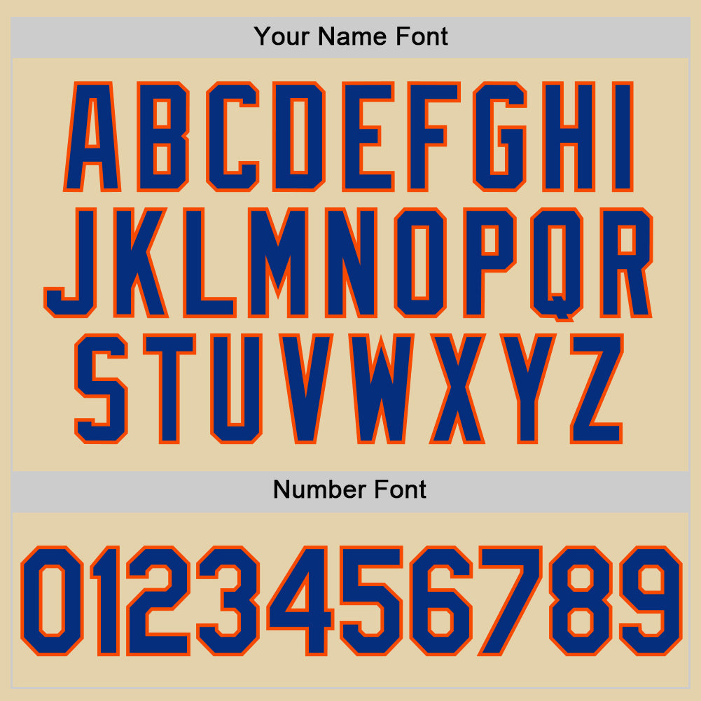 Custom Sand Royal-Orange Authentic Baseball Jersey baseball jersey product view 5