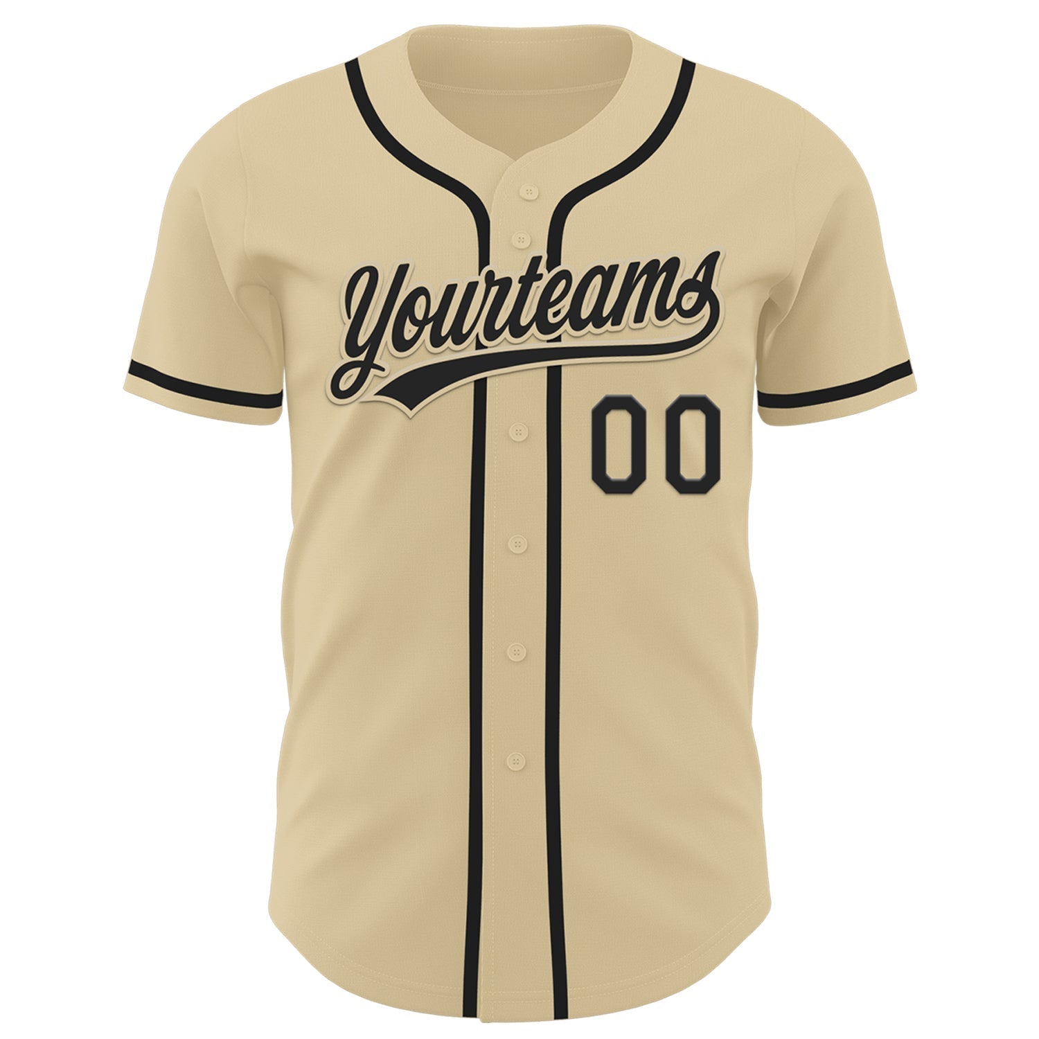 Custom Sand Black Authentic Baseball Jersey baseball jersey product view 2