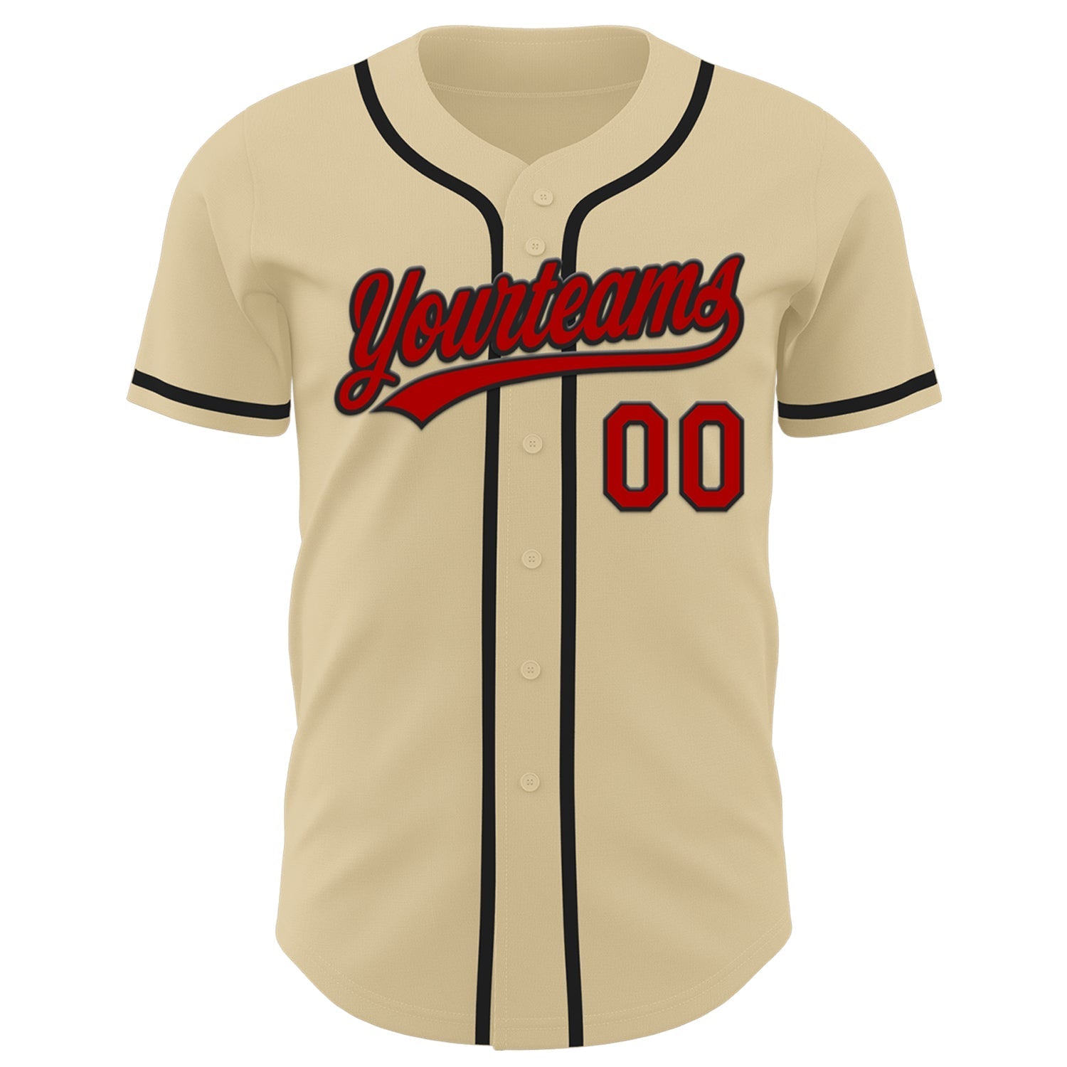 Custom Sand Red-Black Authentic Baseball Jersey baseball jersey product view 2
