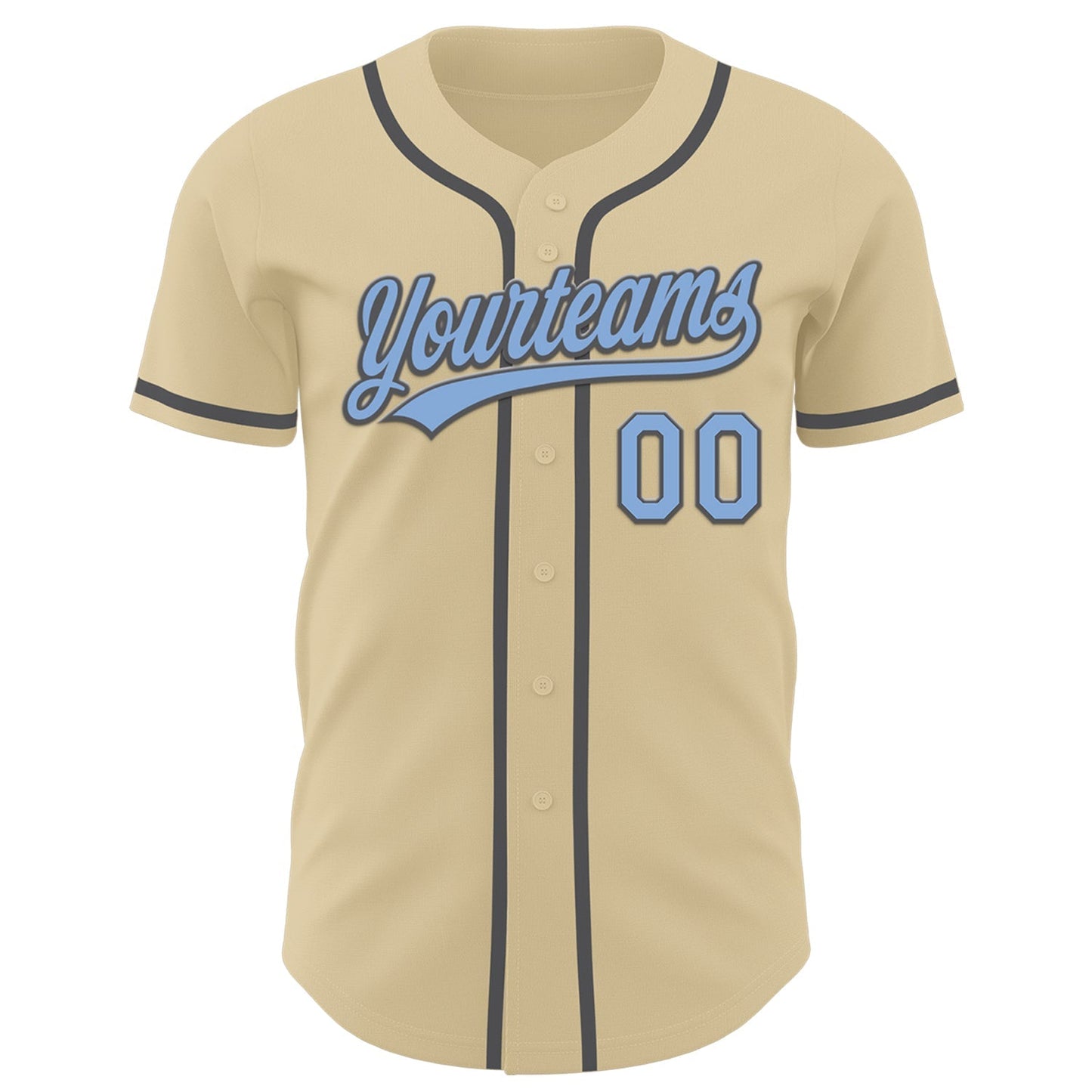 Custom Sand Light Blue-Steel Gray Authentic Baseball Jersey baseball jersey product view 2
