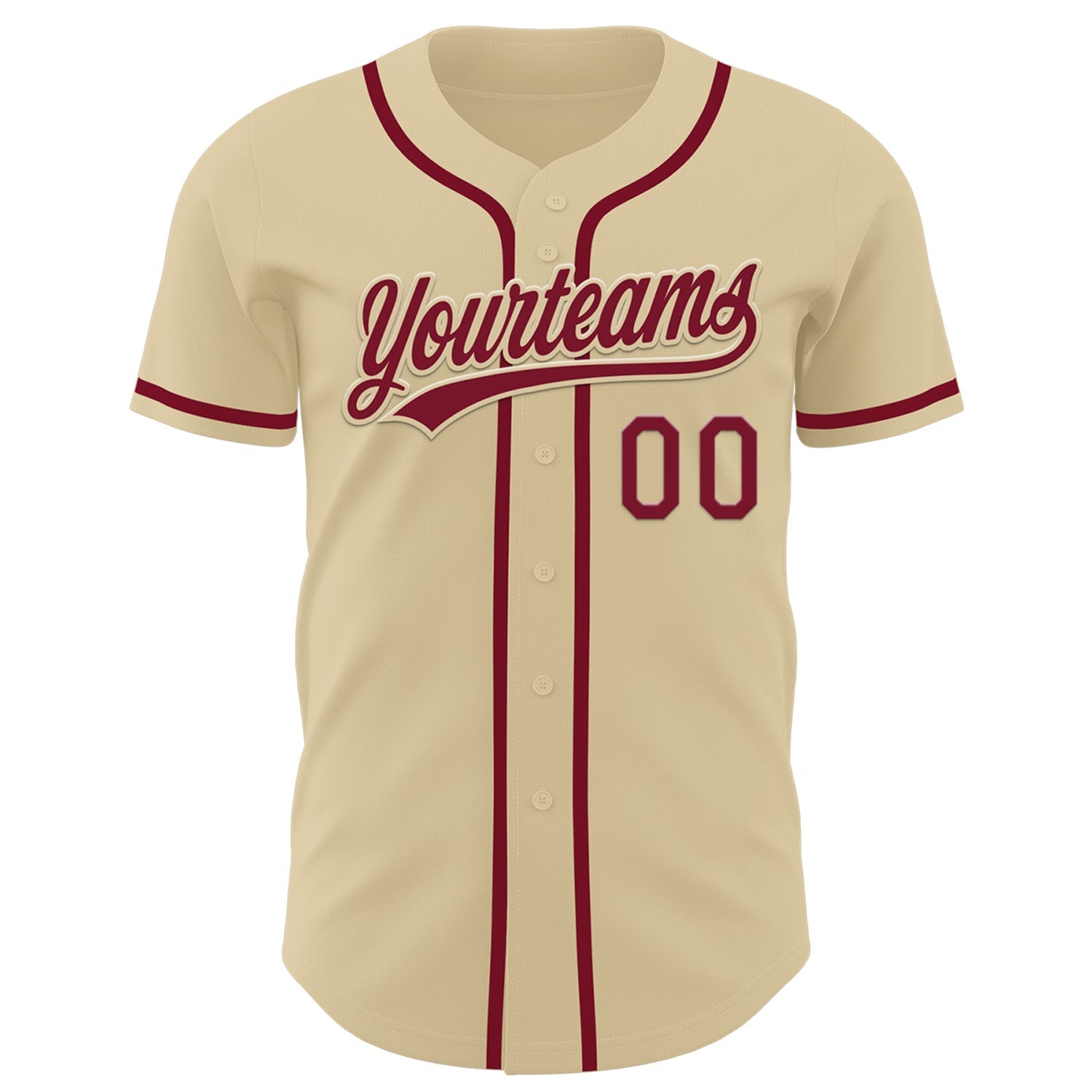 Custom Sand Crimson Authentic Baseball Jersey baseball jersey product view 2