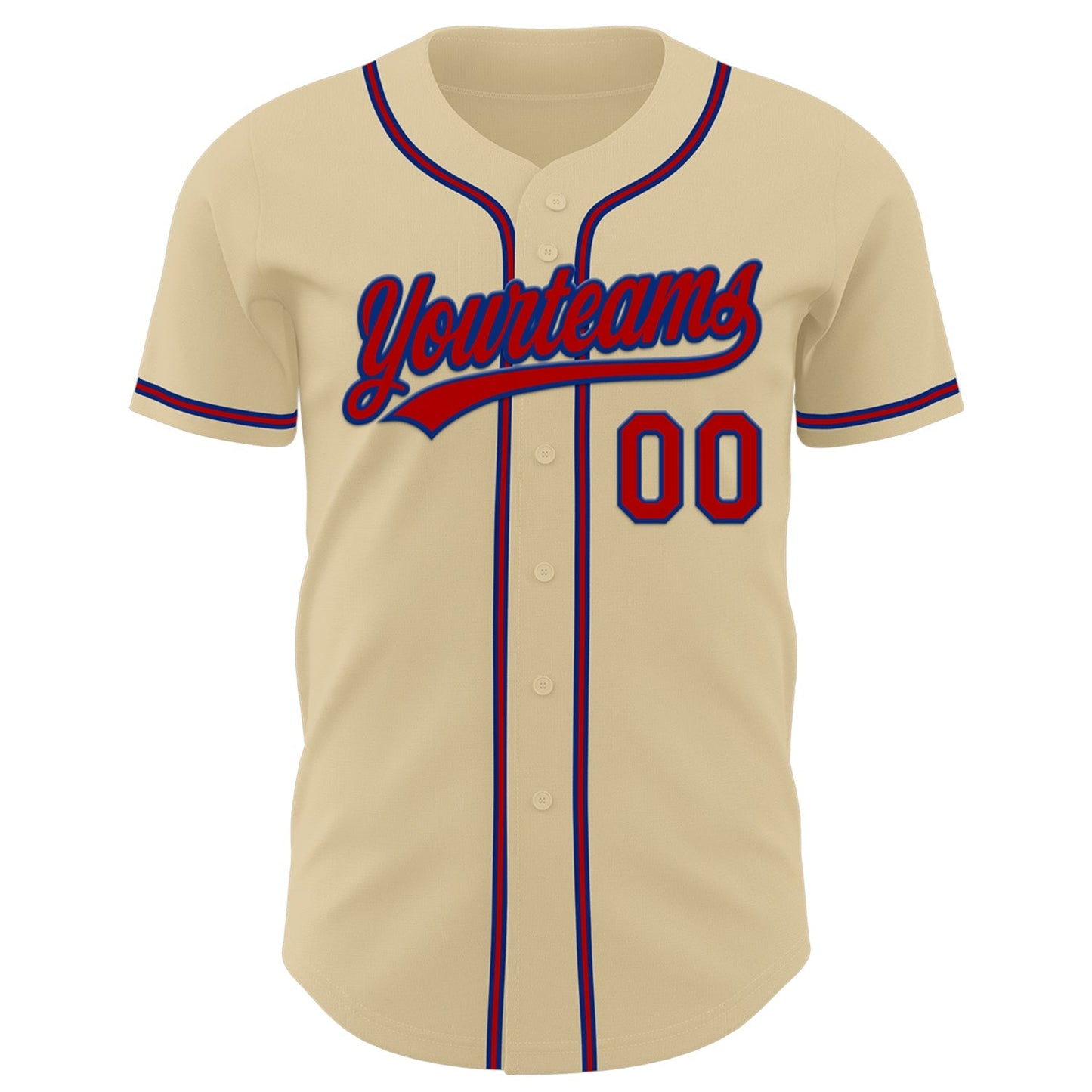Custom Sand Red-Royal Authentic Baseball Jersey baseball jersey product view 2