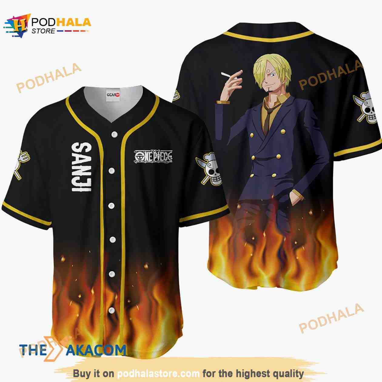Sanji Vinsmoke Anime 3D Baseball Jersey Shirt baseball jersey product view 1
