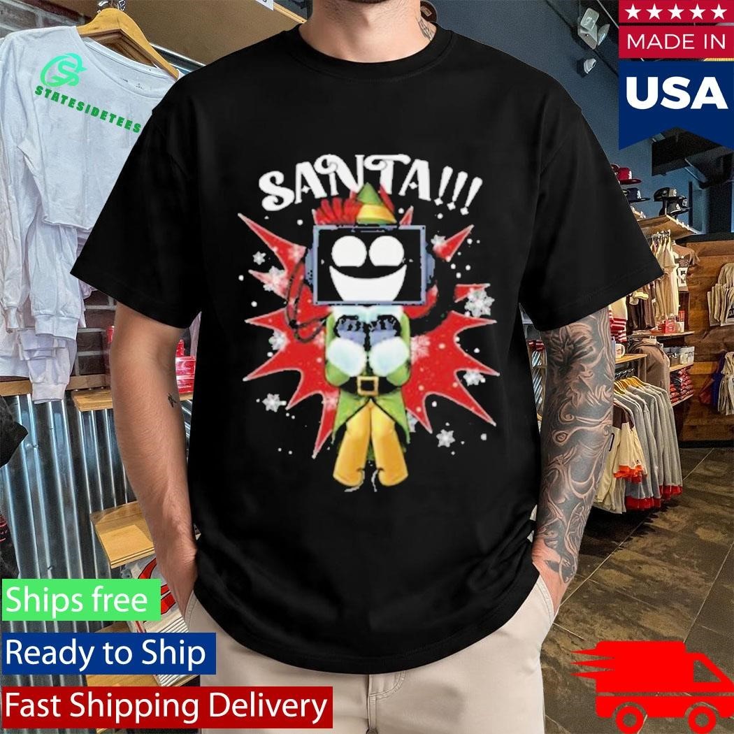 Santa Buddy The Fixtbot Black - Adult & Kids T-Shirts, Sweatshirts & Hoodies apparel design preview 4