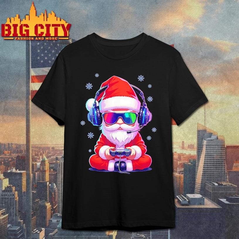Santa Gaming Christmas Shirt Unisex T-shirt, Sweatshirt, Hoodie, Long Sleeve Tee - T-Shirt, Sweatshirt, Hoodie