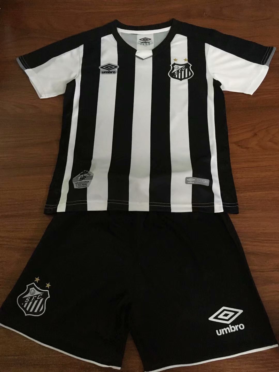 Santos home black and white kids 19-20 season soccer jersey sports jersey product view 1