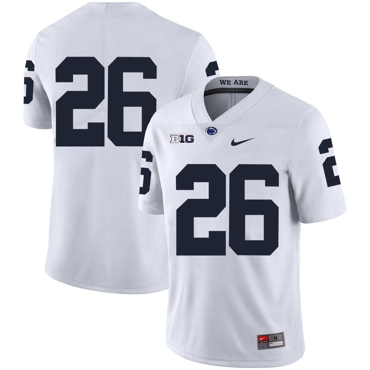 Saquon Barkley 26 White College Football Jersey football jersey product view 1