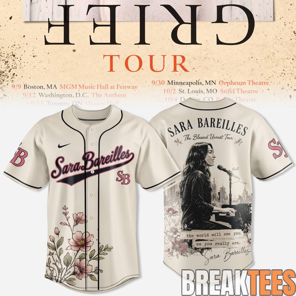 Sara Bareilles Good Grief Tour 2026 Special Baseball Jersey Unisex T-shirt, Sweatshirt, Hoodie, Long Sleeve Tee - T-Shirt, Sweatshirt, Hoodie